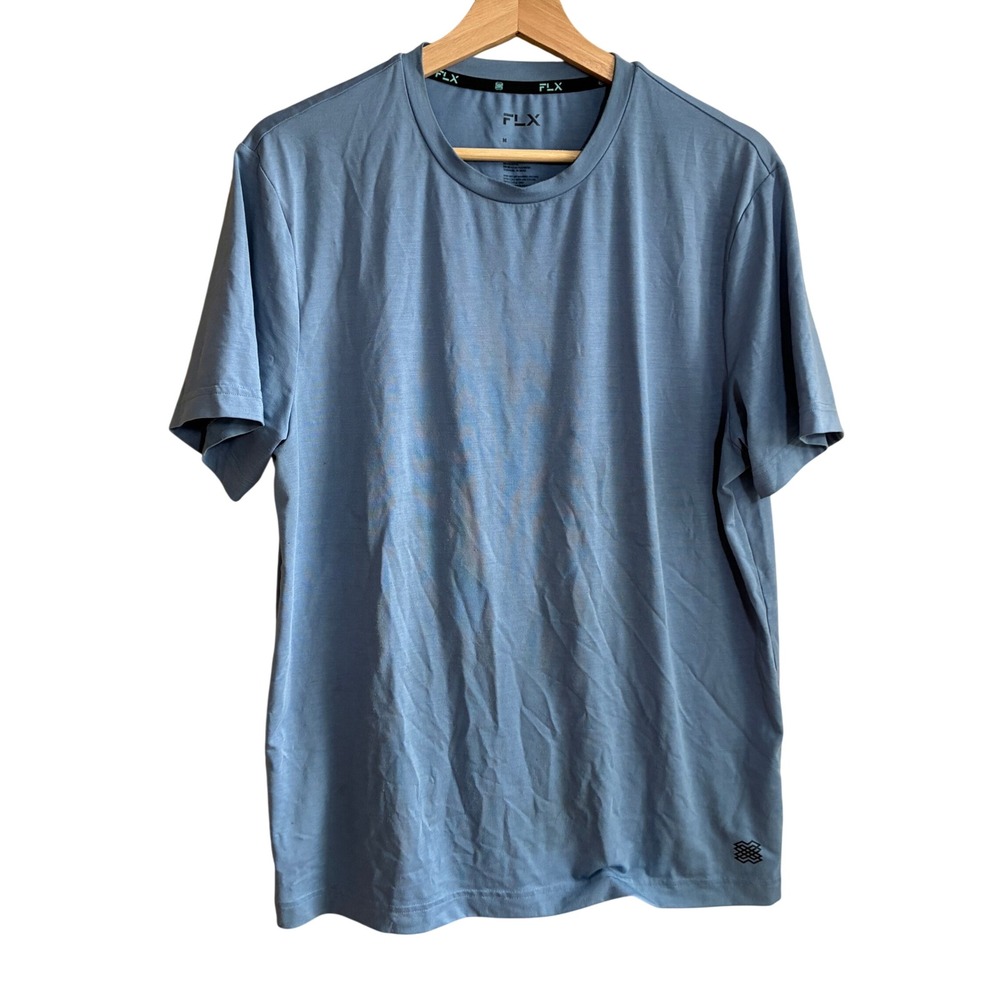 FLX Urban Commuter T-Shirt Medium Blue Mens Performance Wool Blend Tee
